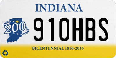 IN license plate 910HBS