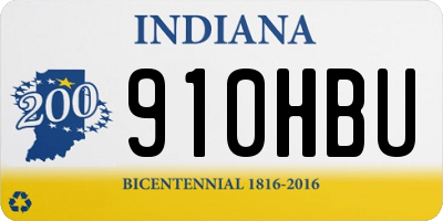 IN license plate 910HBU