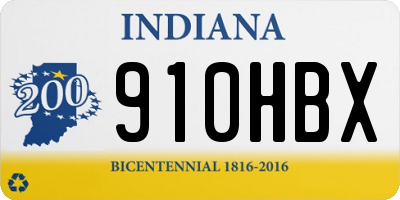 IN license plate 910HBX