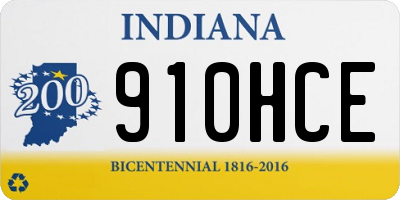 IN license plate 910HCE