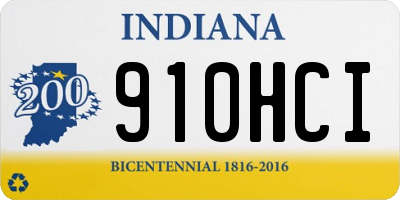 IN license plate 910HCI