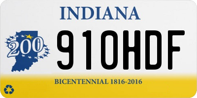 IN license plate 910HDF