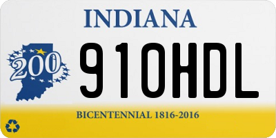IN license plate 910HDL