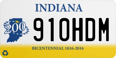 IN license plate 910HDM
