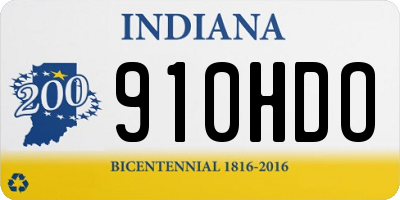 IN license plate 910HDO