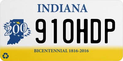 IN license plate 910HDP