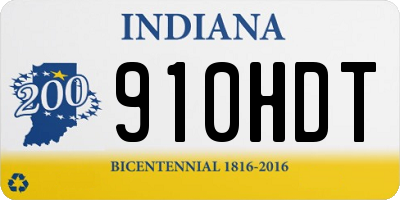 IN license plate 910HDT