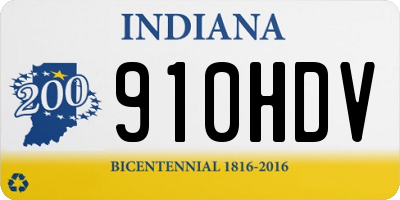IN license plate 910HDV