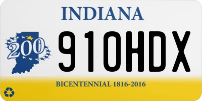 IN license plate 910HDX