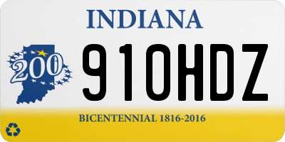 IN license plate 910HDZ