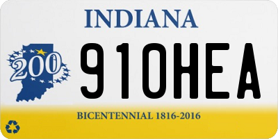 IN license plate 910HEA