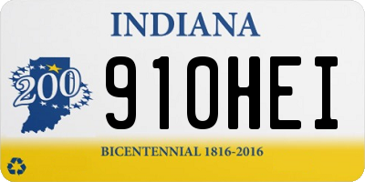 IN license plate 910HEI
