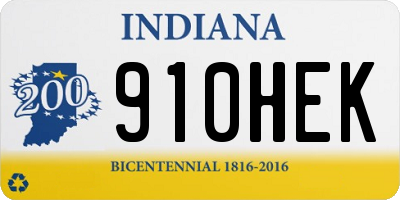 IN license plate 910HEK