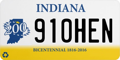 IN license plate 910HEN