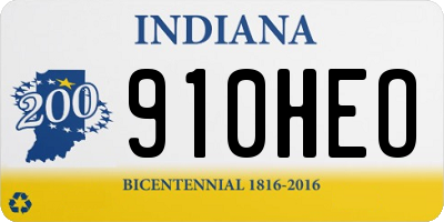 IN license plate 910HEO