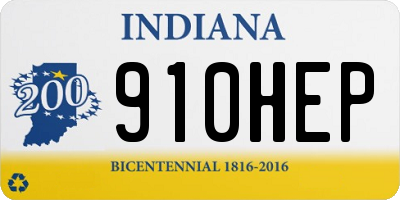 IN license plate 910HEP