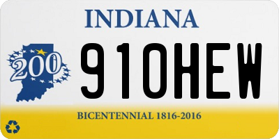 IN license plate 910HEW
