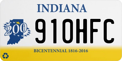 IN license plate 910HFC