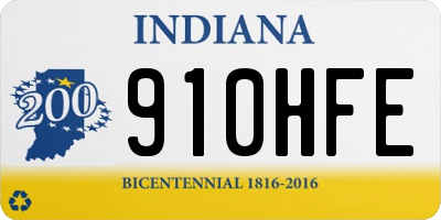 IN license plate 910HFE