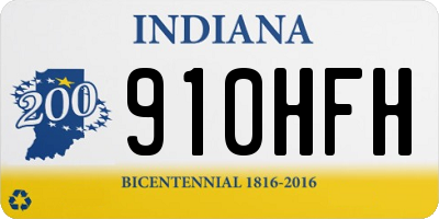 IN license plate 910HFH