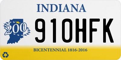 IN license plate 910HFK