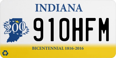 IN license plate 910HFM