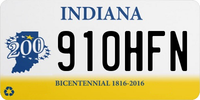 IN license plate 910HFN