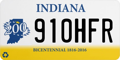 IN license plate 910HFR