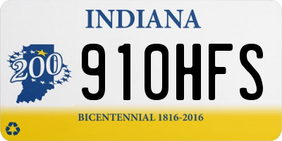 IN license plate 910HFS