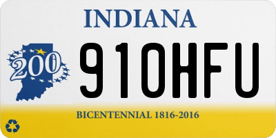 IN license plate 910HFU
