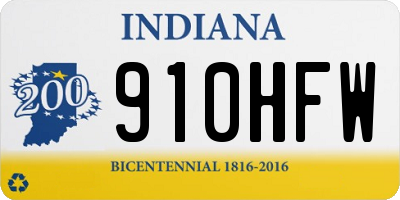 IN license plate 910HFW