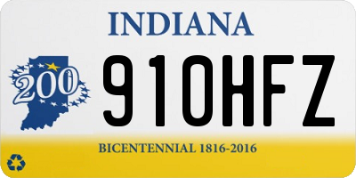 IN license plate 910HFZ
