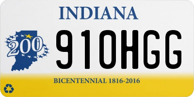 IN license plate 910HGG