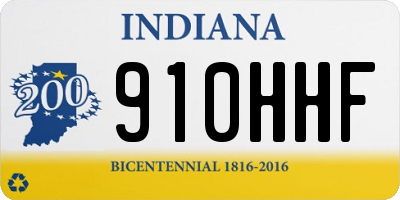 IN license plate 910HHF