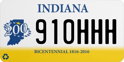 IN license plate 910HHH