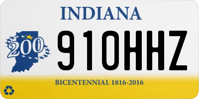 IN license plate 910HHZ