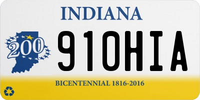 IN license plate 910HIA