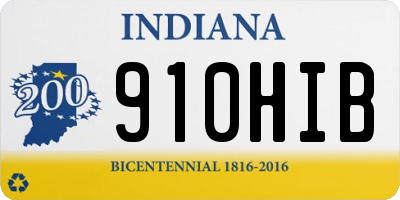 IN license plate 910HIB