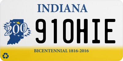 IN license plate 910HIE