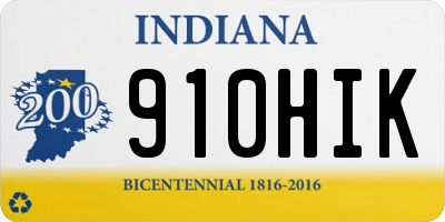 IN license plate 910HIK