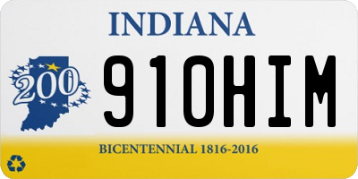 IN license plate 910HIM
