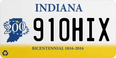 IN license plate 910HIX