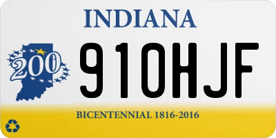 IN license plate 910HJF