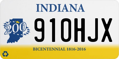 IN license plate 910HJX