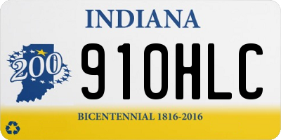 IN license plate 910HLC
