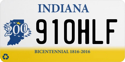 IN license plate 910HLF