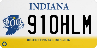 IN license plate 910HLM