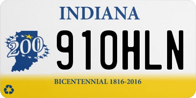 IN license plate 910HLN