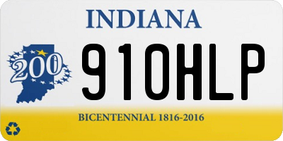 IN license plate 910HLP