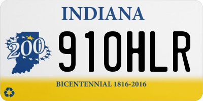 IN license plate 910HLR